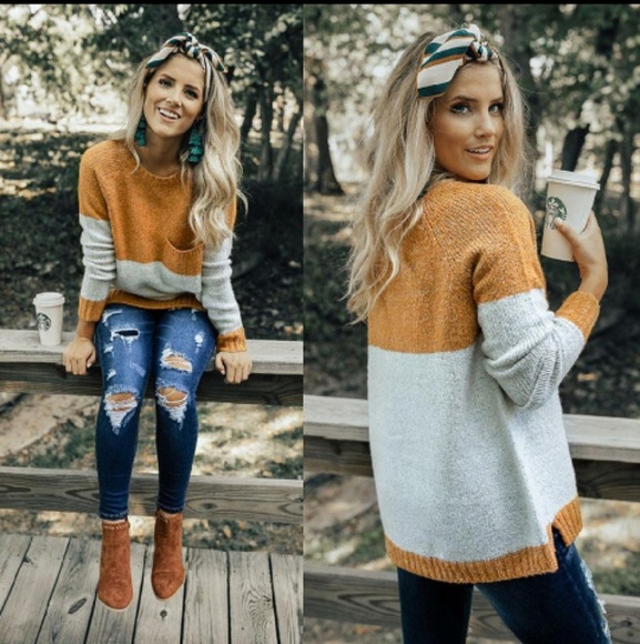1 LEFT‼️BEAUTIFUL COLORBLOCK SWEATER - Picture 2 of 2